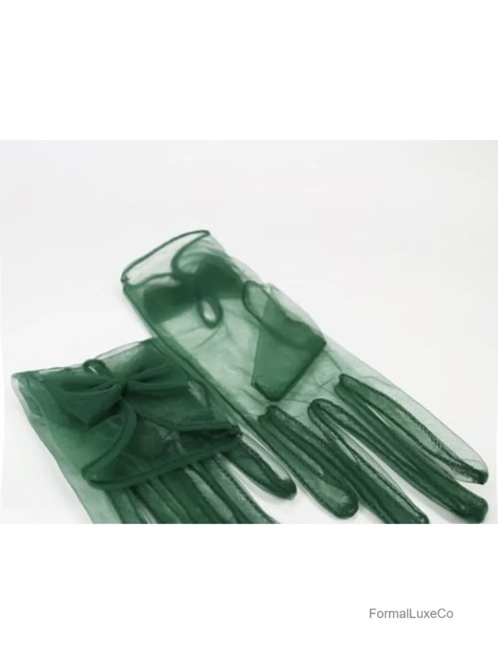 Women's Short Tea Party Tulle Gloves with Bowknot Mesh Wedding Gloves